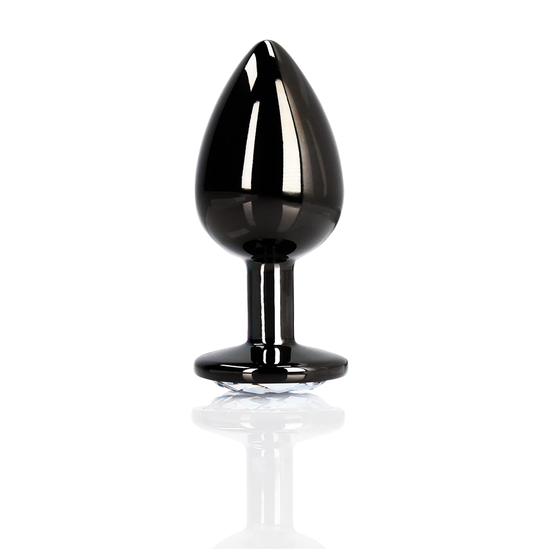 Ouch! Aluminum Intimate Plug Small with Round Crystal Base