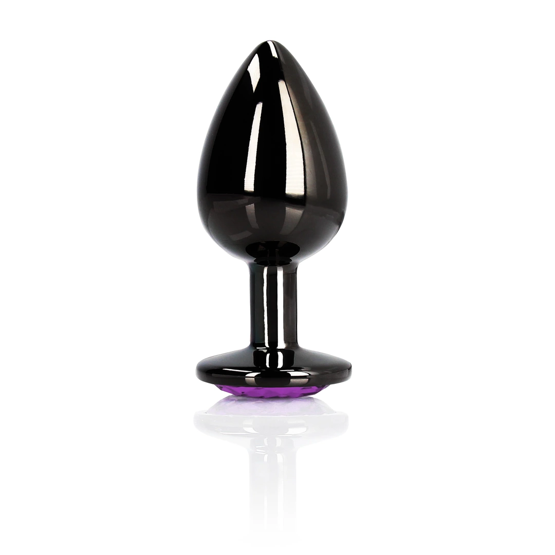 Ouch! Aluminum Intimate Plug Small with Heart-Shaped Gem Base