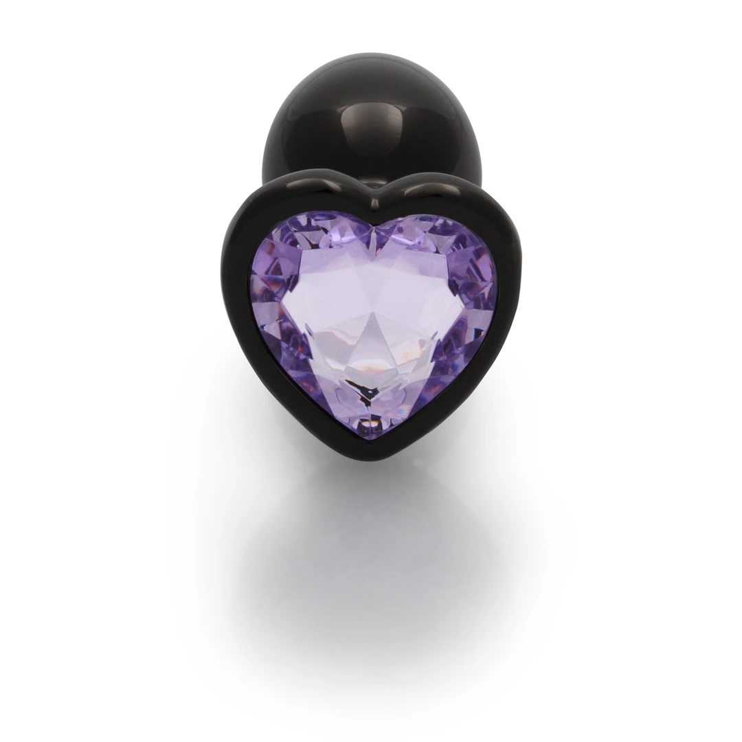 Ouch! Aluminum Intimate Plug Small with Heart-Shaped Gem Base