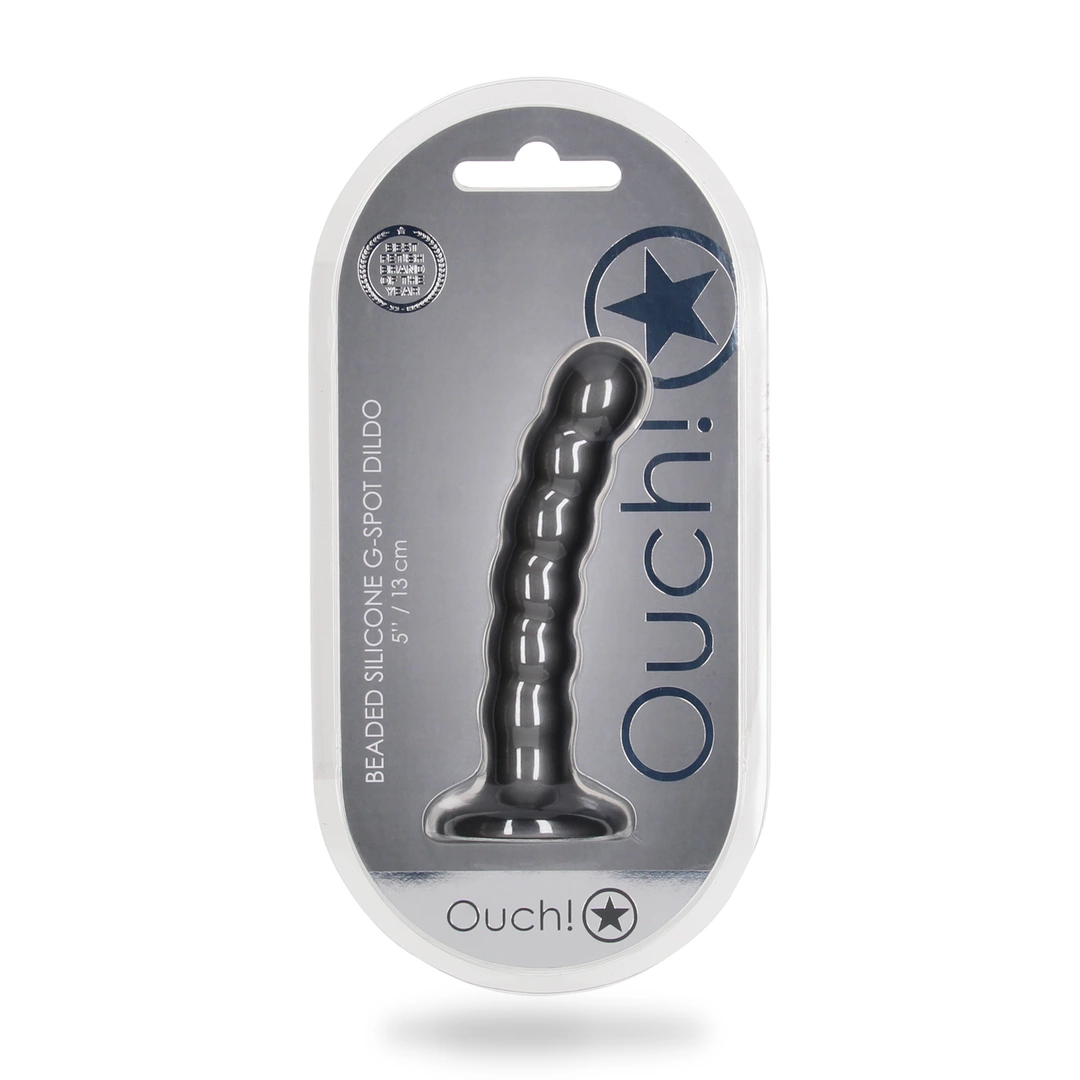Ouch! silikonowy aplikator intymny z koralikami 13 cm z przyssawkÄ… - Anelma eroticshop