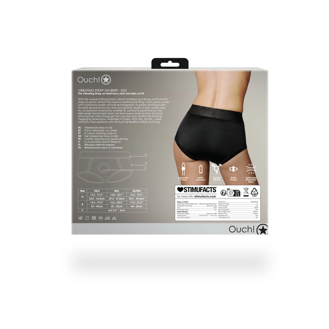 Sincerely Vibrating Strap-On Brief Black