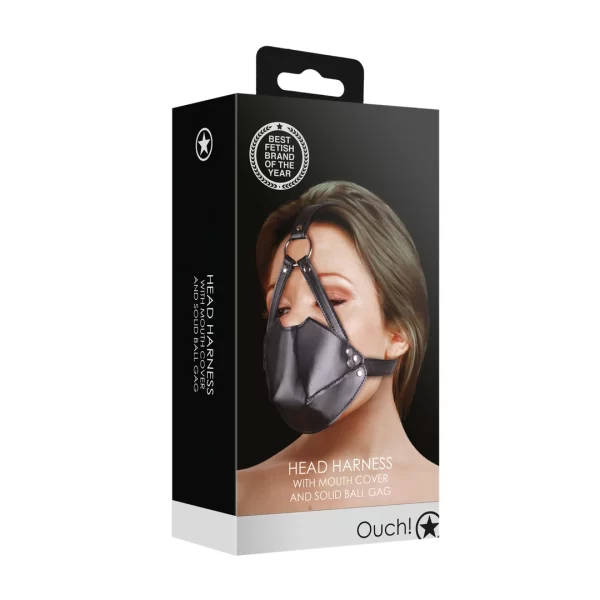 Ouch! Adjustable PU Leather Head Harness with Breathable