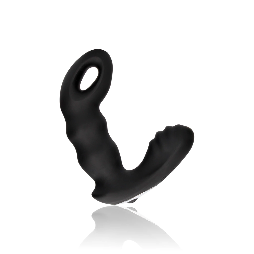 OUCH! Beaded Remote-Control Intimate Massager Black Silicone 10 Modes. Prostate massager. See functions