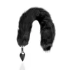 Sinner Gear Fox Tail Intimate Plug Metal Black - Fluffy Accessory. Butt plug. See functions