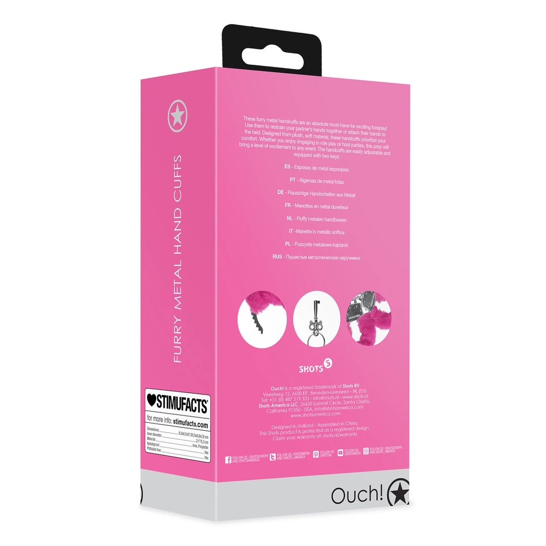 Loving Joy Furry Metal Handcuffs Pink