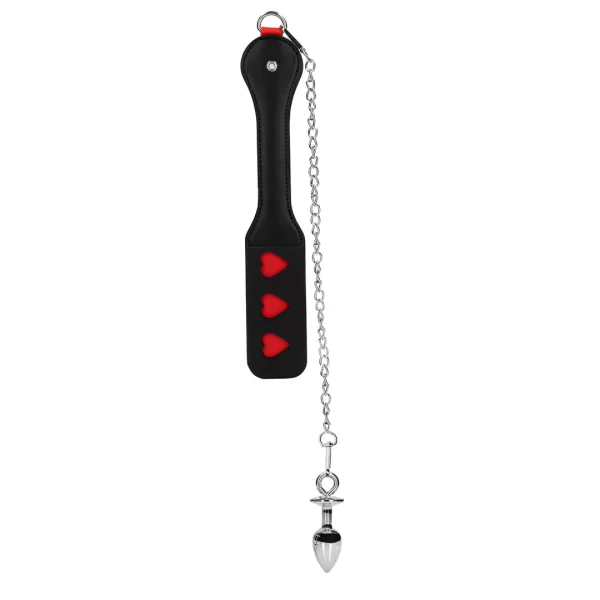 Ouch! Hearts Paddle z Å‚aÅ„cuszkiem i metalowym akcesorium 8714273048066