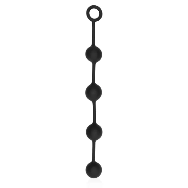 Ouch! Silicone Beads Large Black - Flexible Four-Ball Intimate Trainer