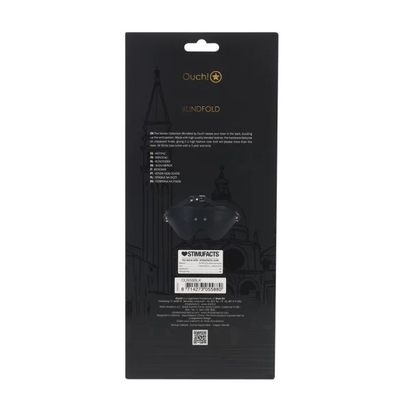 Ouch! Venice Collection Adjustable Eye Mask Black Bonded