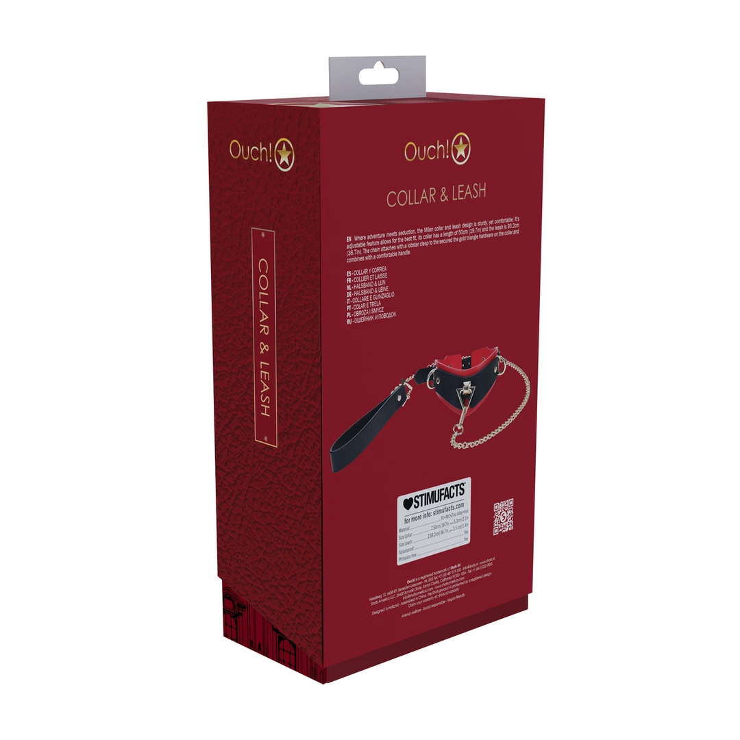 Ouch! Milan Collection Adjustable Collar with Leash