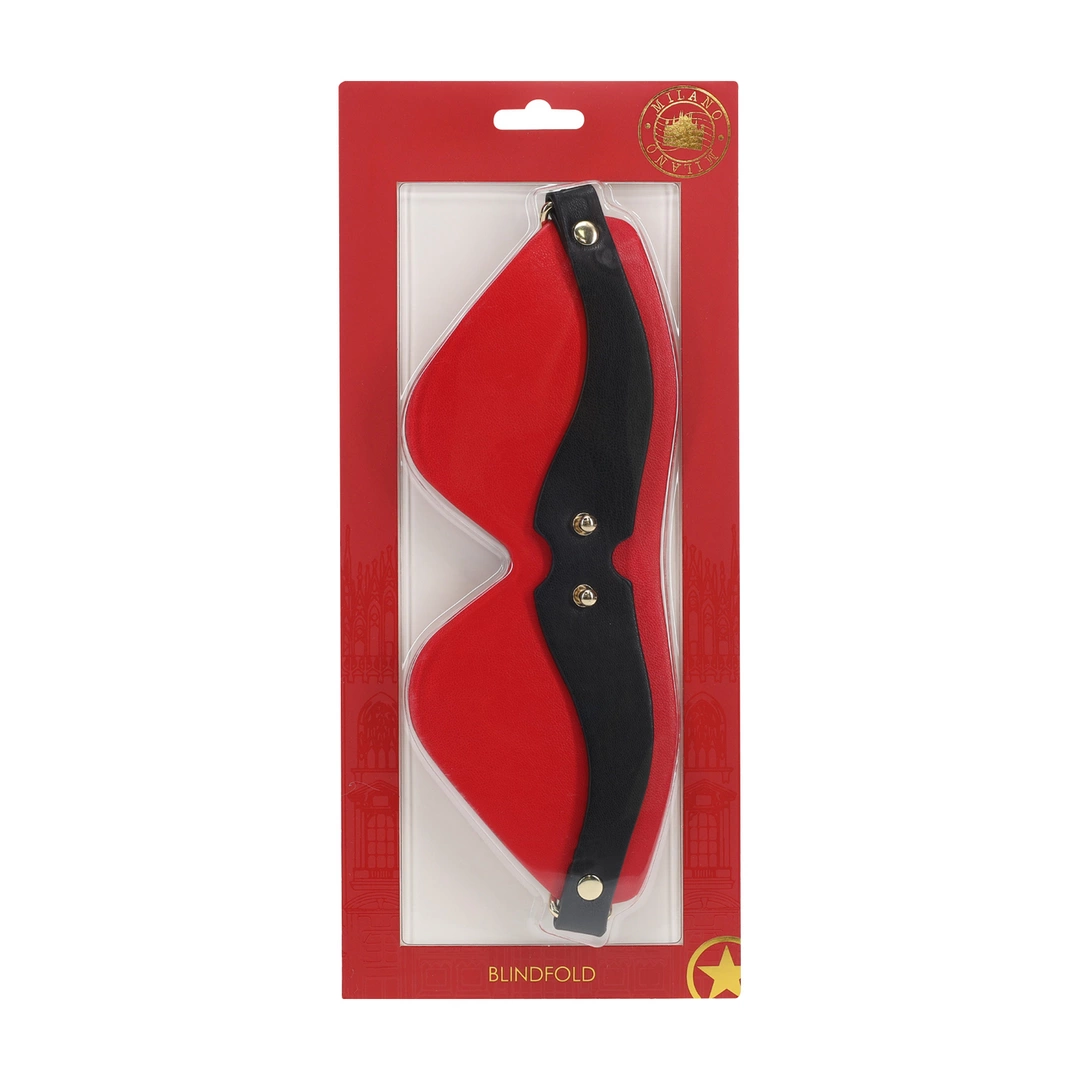 Ouch! Milan Collection Opaska na Oczy Czarna/Czerwona Skora Ekologiczna