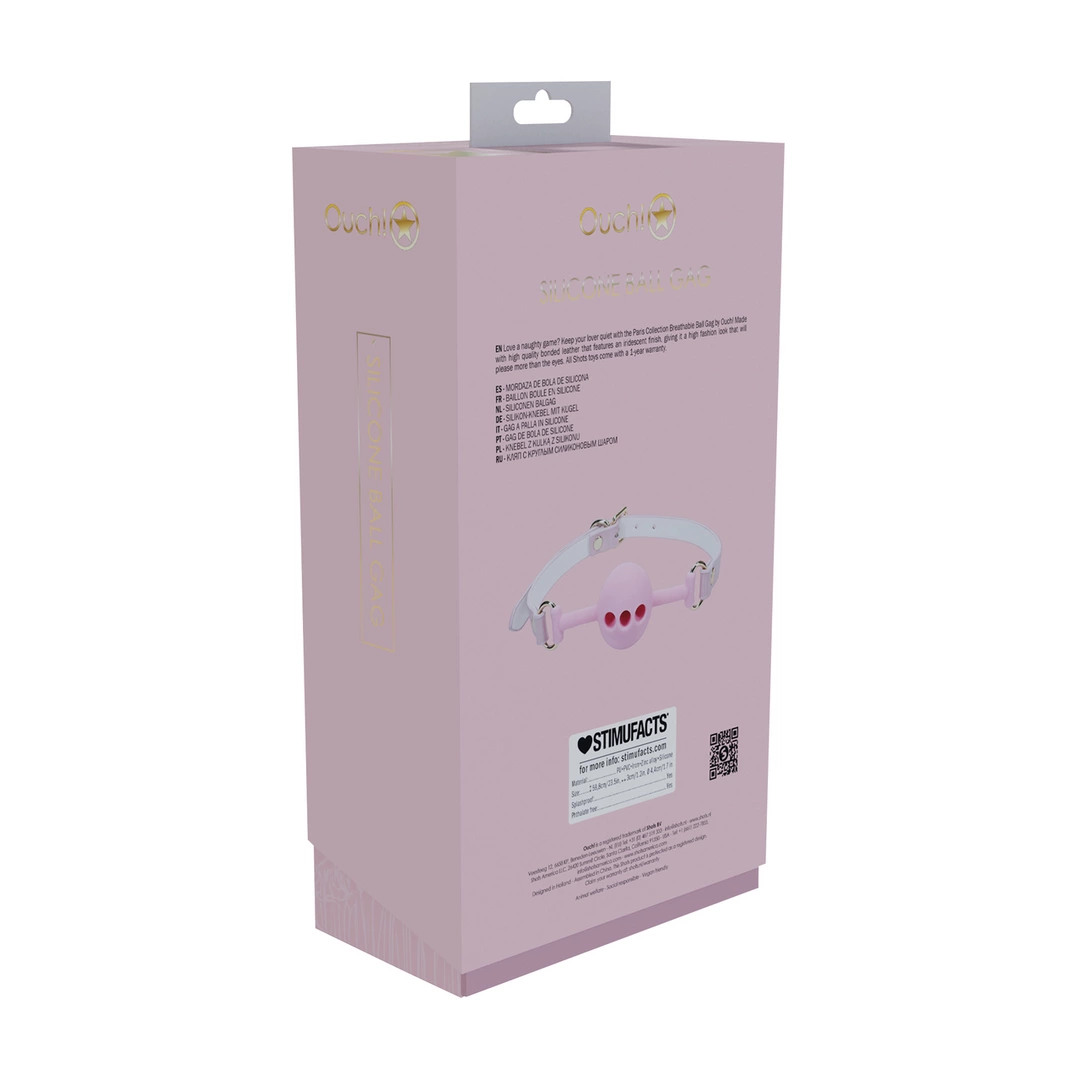 Ouch! Paris Collection Silicone Breathable Ball Gag Pink