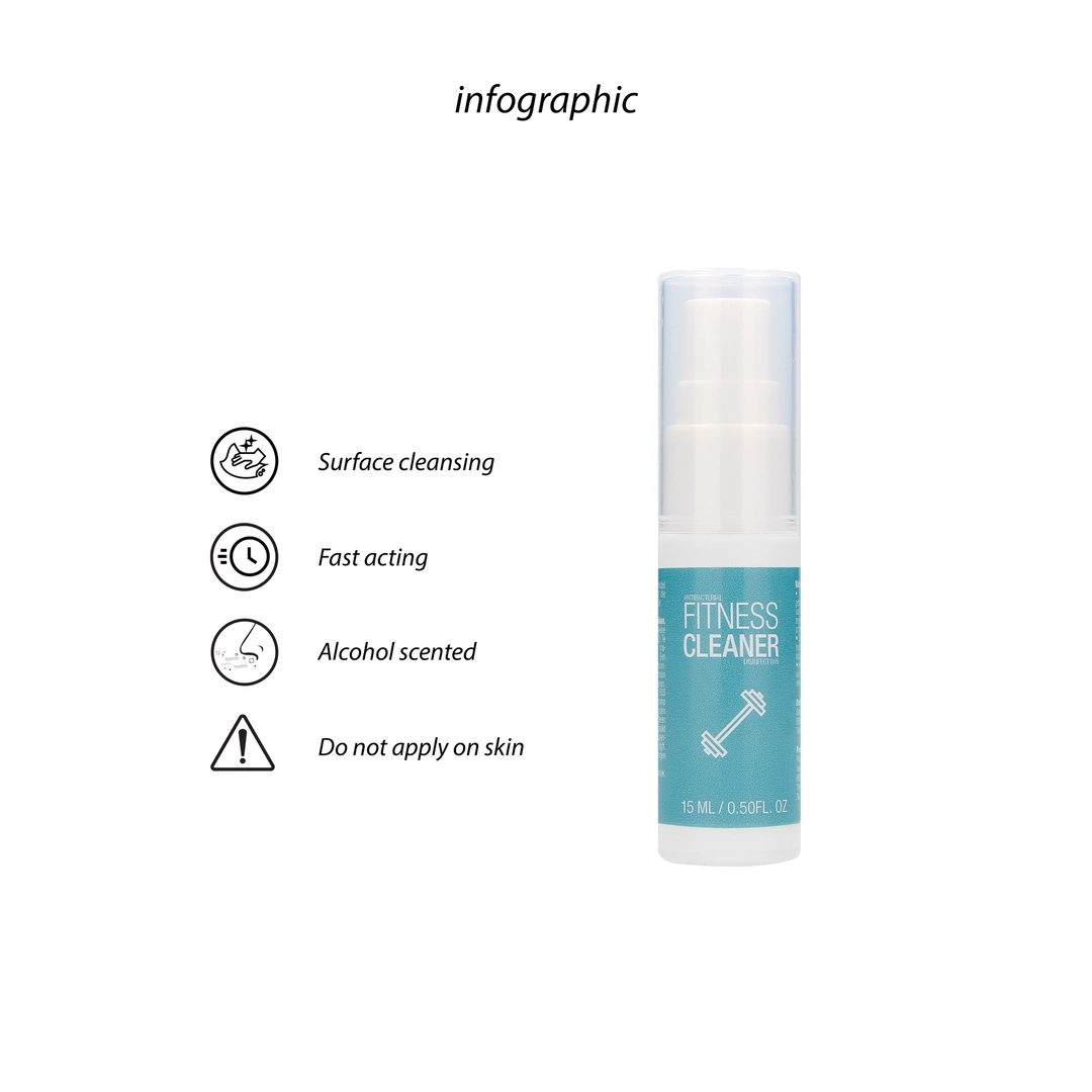 Shots Antibacterial Fitness Cleaner 15ml - Surface Disinfectant Spray. Disinfectants. See formula