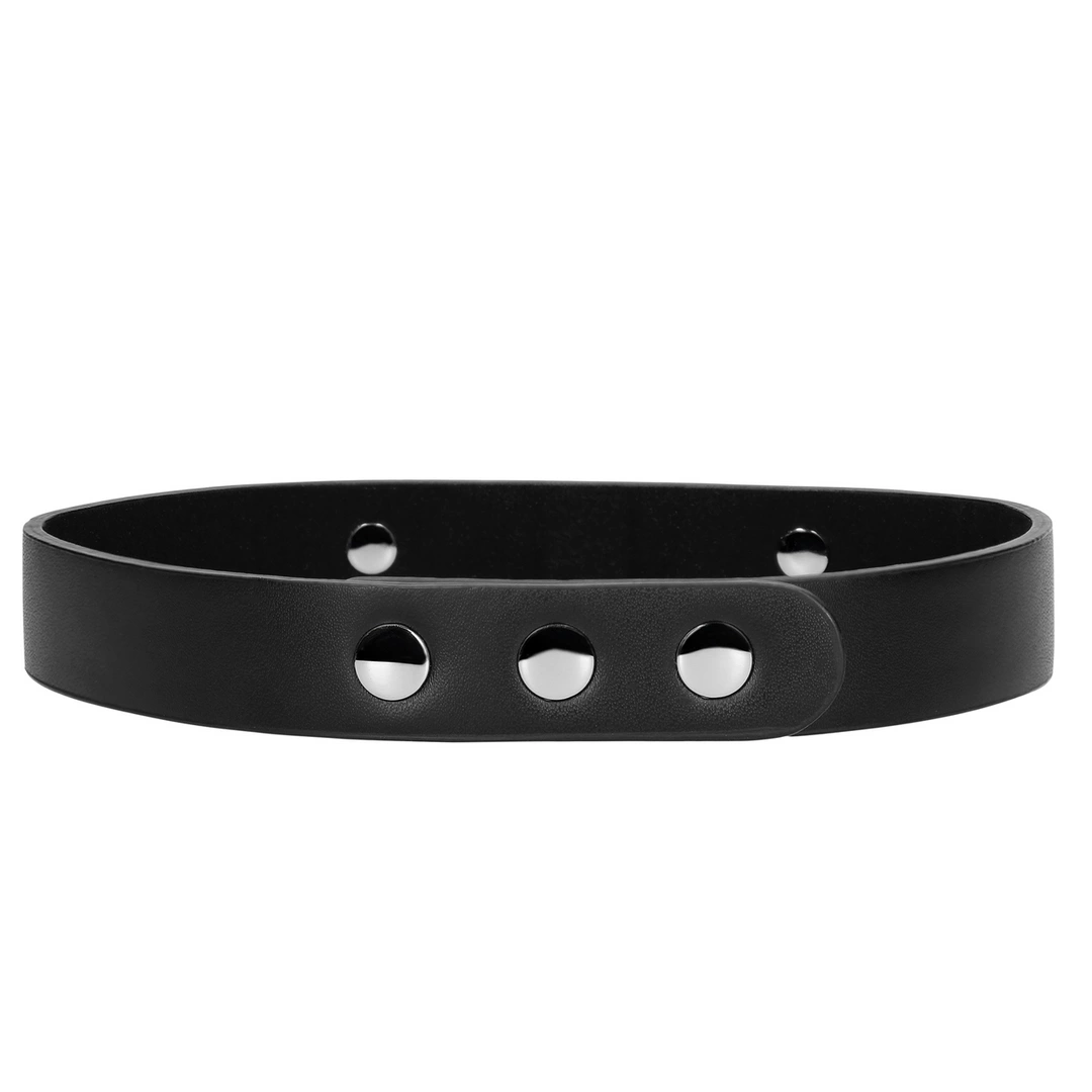 Ouch! PU Leather Decorative Collar with Crystal Accents