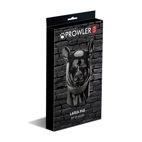 Prowler RED Latex Pig Hood Black - Anatomical Costume Mask