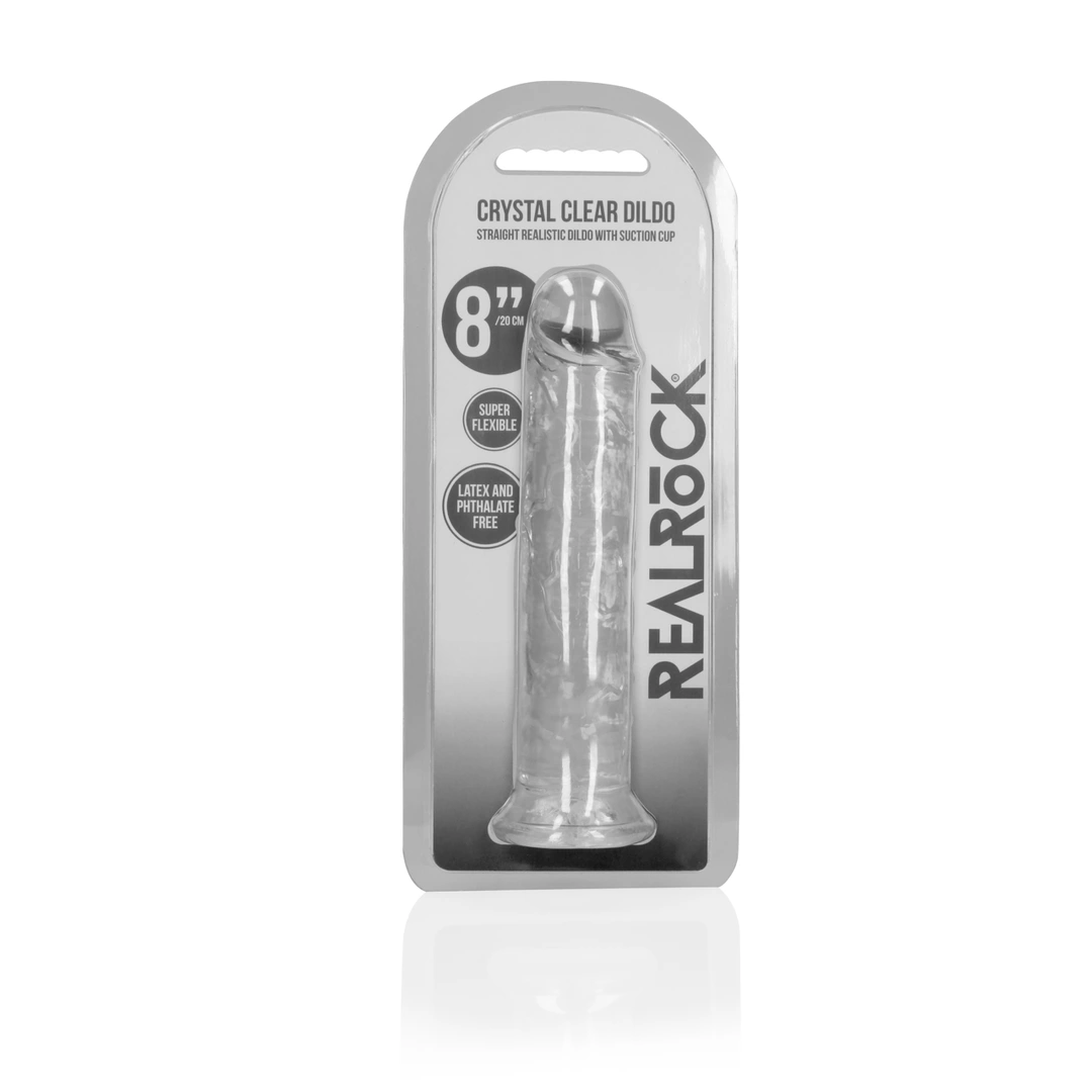 RealRock Crystal Clear model 20 cm z mocnÄ… przyssawkÄ… - przezroczysty - Anelma eroticshop