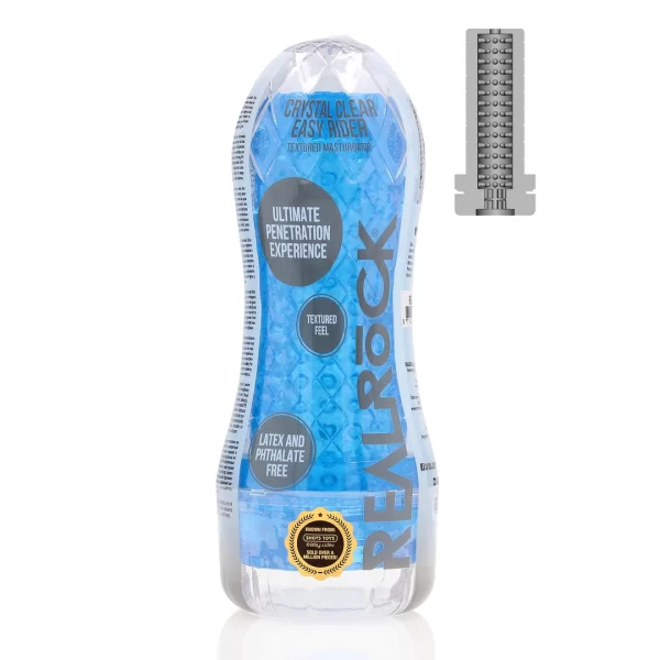 Easy Rider Blue Textured Intimate Sleeve TPE Compact Design