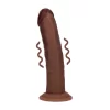 Dual Density Silicone Curved Vibrating Model 20.3cm Brown Suction Cup - Anelma Dual Density Silicone Curved Vibrator z Przyssawką 20