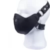 Red Leather Face Mask with Zip