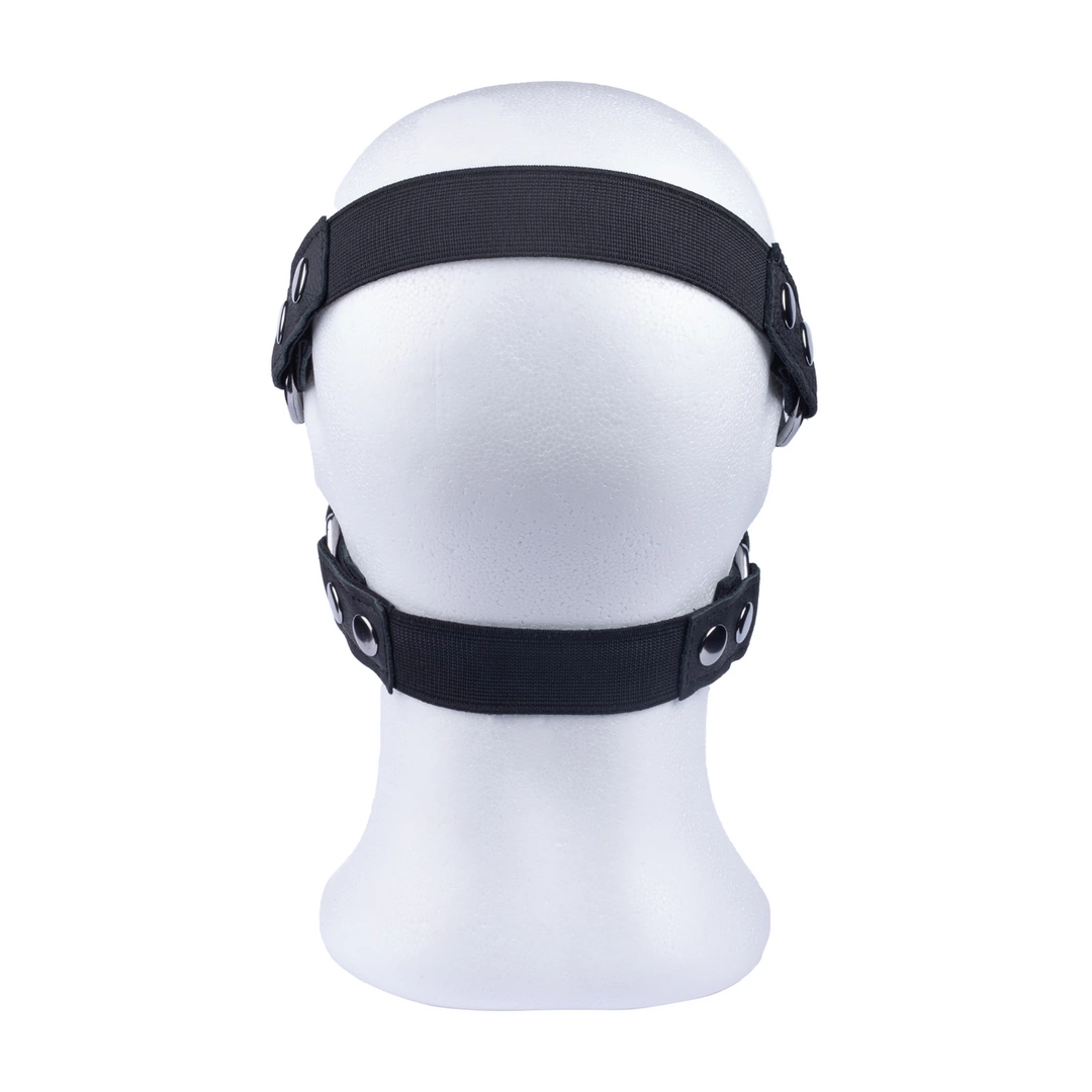 Red Leather Mask Anatomiczna Skorzana z Suwakiem Czarna Regulowana