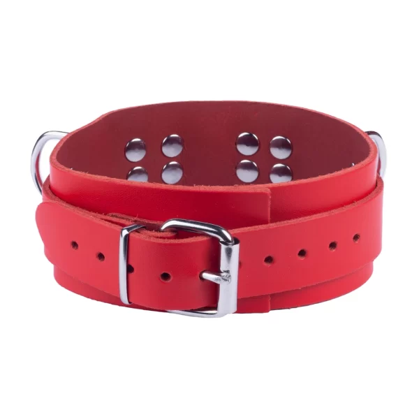 Red Leather Collar Red - Adjustable