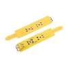 Red LeatherRestraint Cuffs Yellow 6cm Adjustable