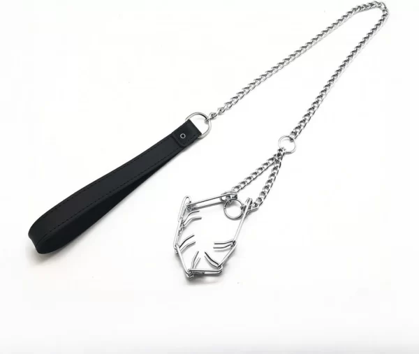 Red Leather Choker Black/Silver 64cm