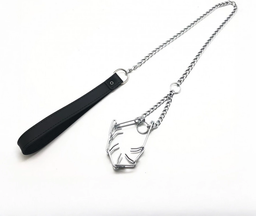 Red Leather Choker Black/Silver 64cm - Anelma Red Leather Choker Black/Silver 64cm