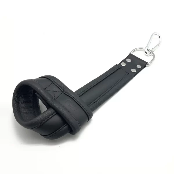 Red Leather Premium Leather Suspension Cuffs Black
