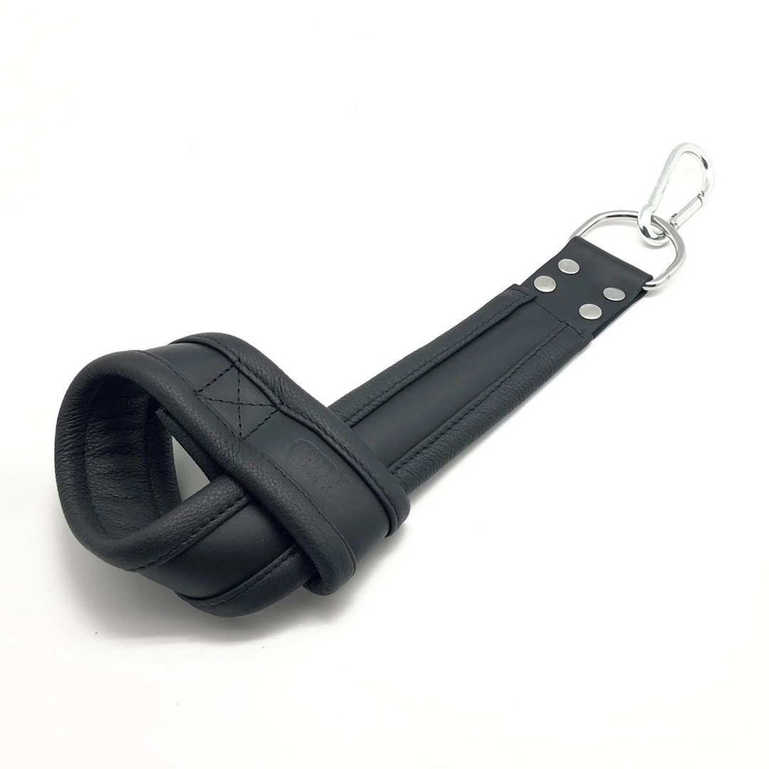 Red Leather Premium Leather Suspension Cuffs Black