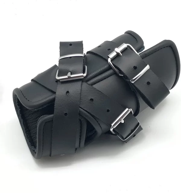 Red Leather Suspension Cuff Black