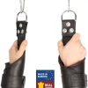 Red Leather Skorzane Kajdanki WiszÄ…ce Czarny Regulowane WytrzymaÅ‚e