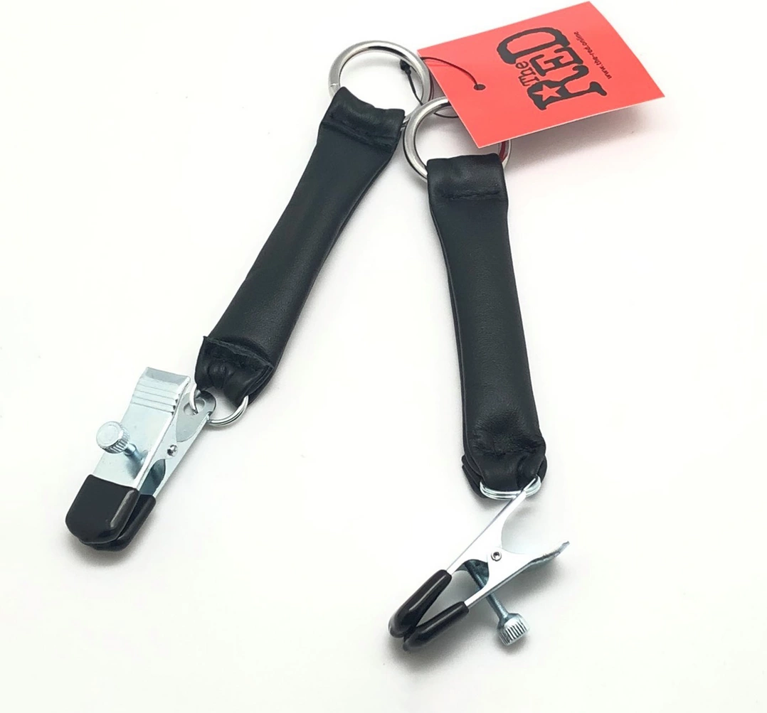 Red Leather Chest Clamp Set with Vegetable-Tanned Leather