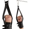 Red Leather skorzane kajdanki zawieszane czarne 17-24 cm