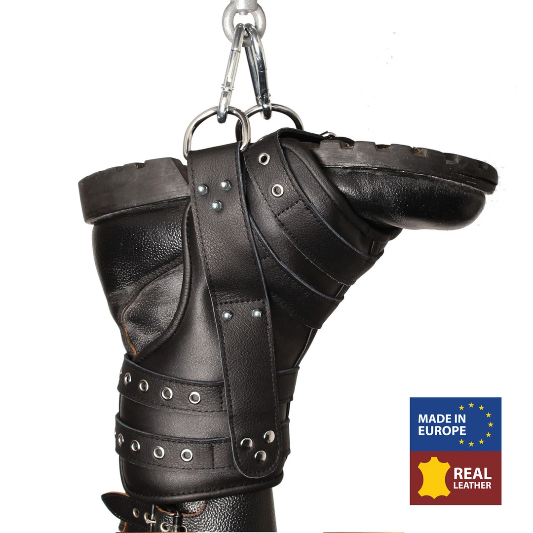 Red Leather Zestaw 2 Skorzanych Wieszakow na Nogi Czarny