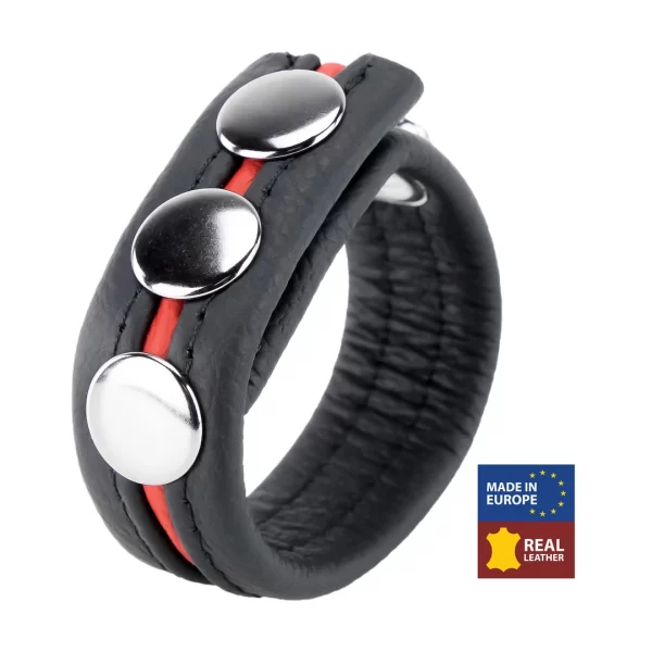 Red Leather Intimate Ring Red 22mm Wide - Anelma sextoys