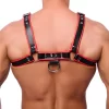 Red Leather Leather Harness Black-Red Adjustable Straps L/XL