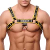 Red Leather Premium Leather Harness S/M czarno-żołty skorzany pas - Anelma Red Leather Premium Leather Harness S/M czarno-żołty skorzany pas