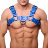 Red Leather Bulldog Harness L/XL niebieski - skorzany uprzÄ…Å¼ regulowany
