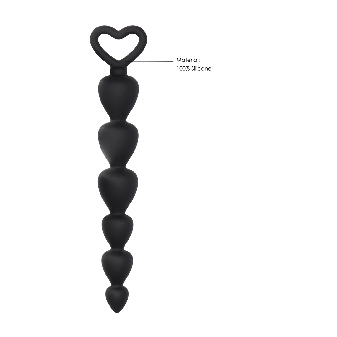 EasyToys Silicone Flexible Intimate Bead Chain Black 100% Silicone. Anal beads. See functions