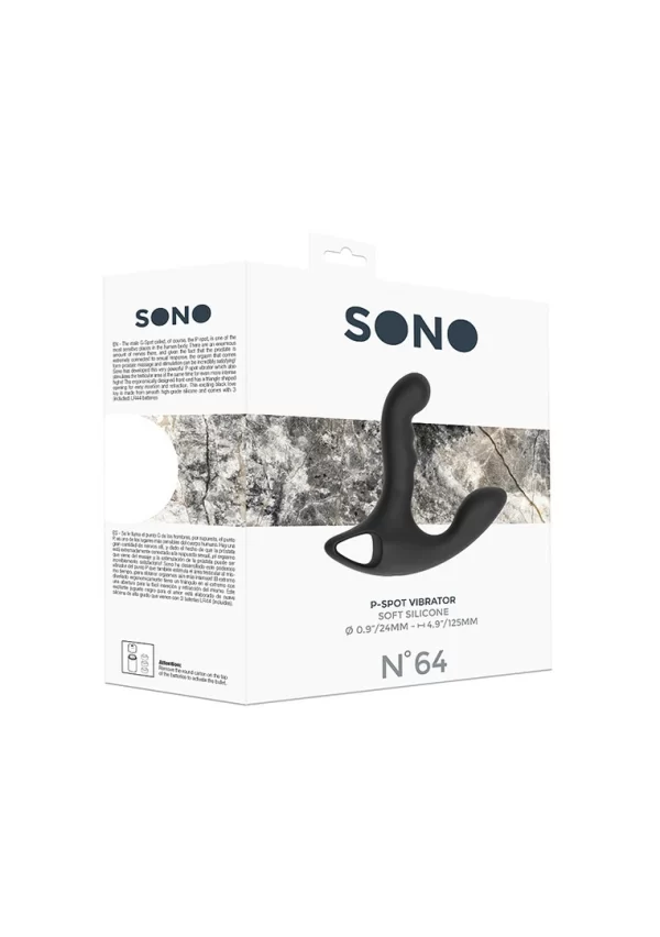 Prostate massager - Anelma SONO No.64 Intimate Silicone Massager for P-Spot & External Stimulation Black. Prostate massager. See functions