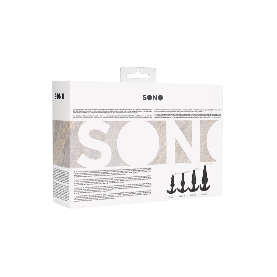 Ouch! No.80 Silicone Anal Plug Set 4 Sizes Ergonomic Base