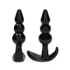 Ouch! No.80 Silicone Anal Plug Set 4 Sizes Ergonomic Base Black. Anal sets. See functions