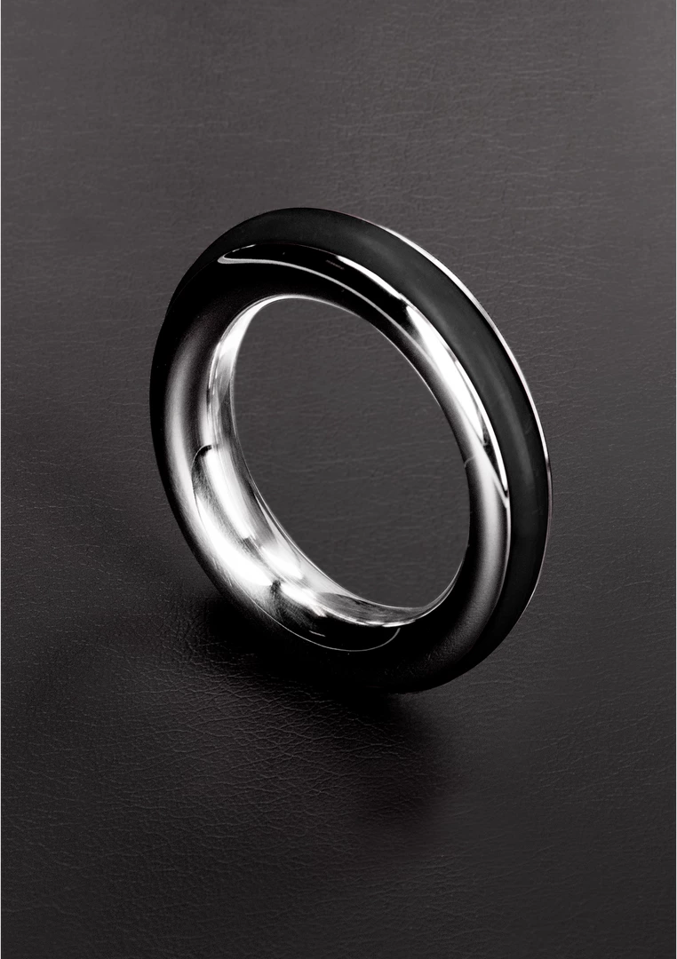 Cazzo Tensions Stainless Steel Comfort Ring 45mm - Red Silicone Detail - Anelma sextoys