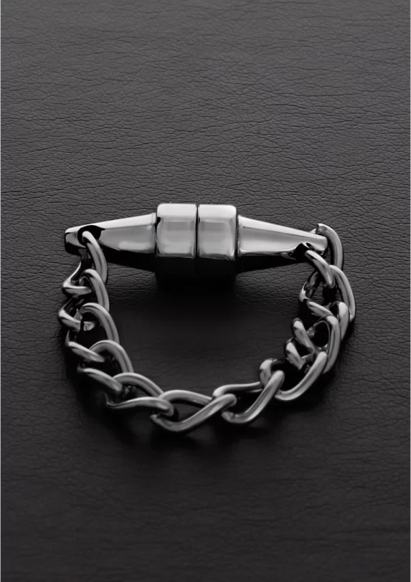 Steel Mini - magnetyczny zacisk z Å‚aÅ„cuszkiem - stalowy
