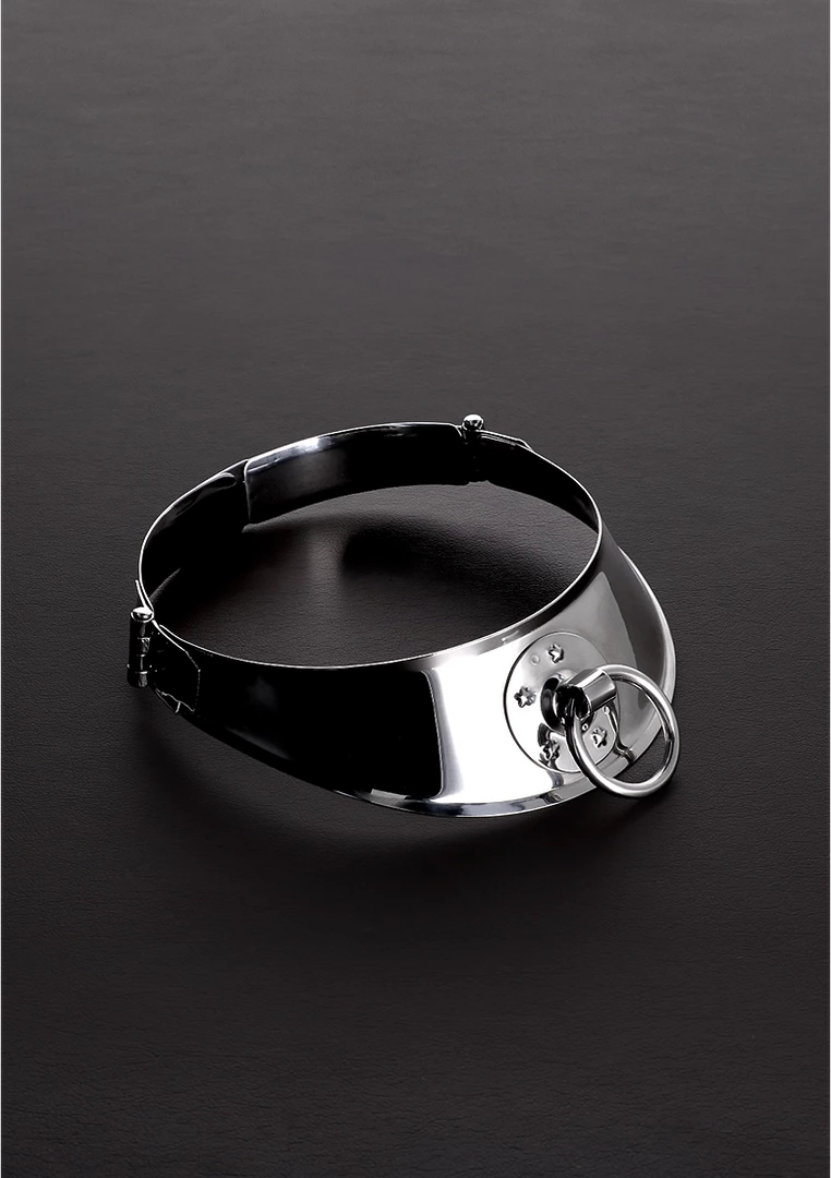 Kiotos Chrome Steel Collar for Men with Locking Clasp