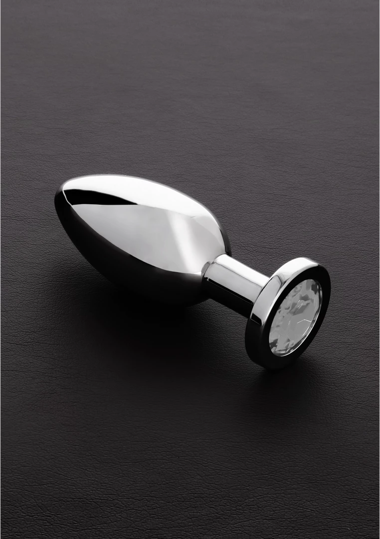 Sinner Gear Stainless Steel Anal Plug Large with Glass Gemstone