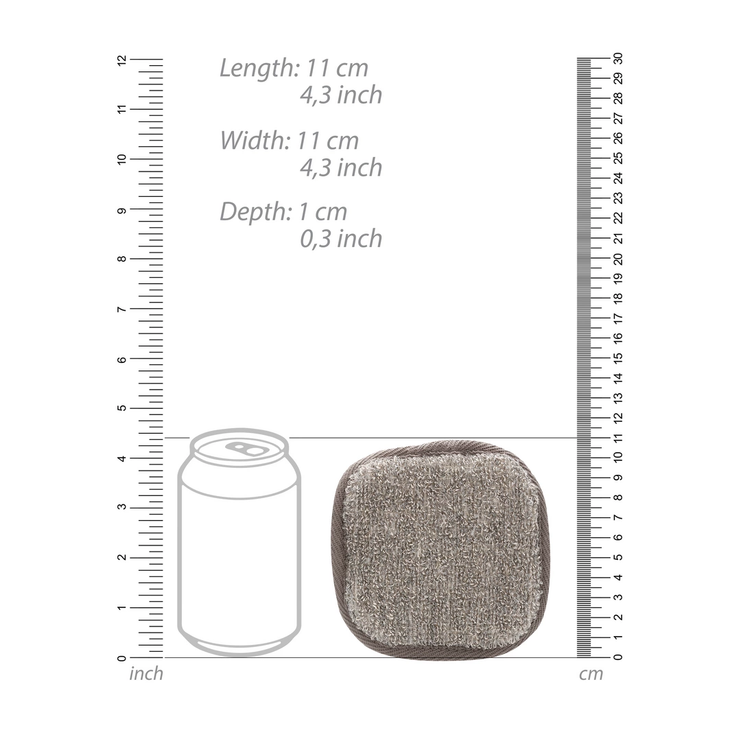 Touche Square Face Pad with Charcoal & Natural Hemp Fibers