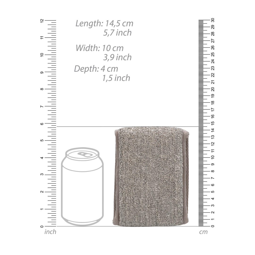 Touche Hand Insert Bath Sponge Flax & Hemp with Charcoal - Dual-Sided. Other