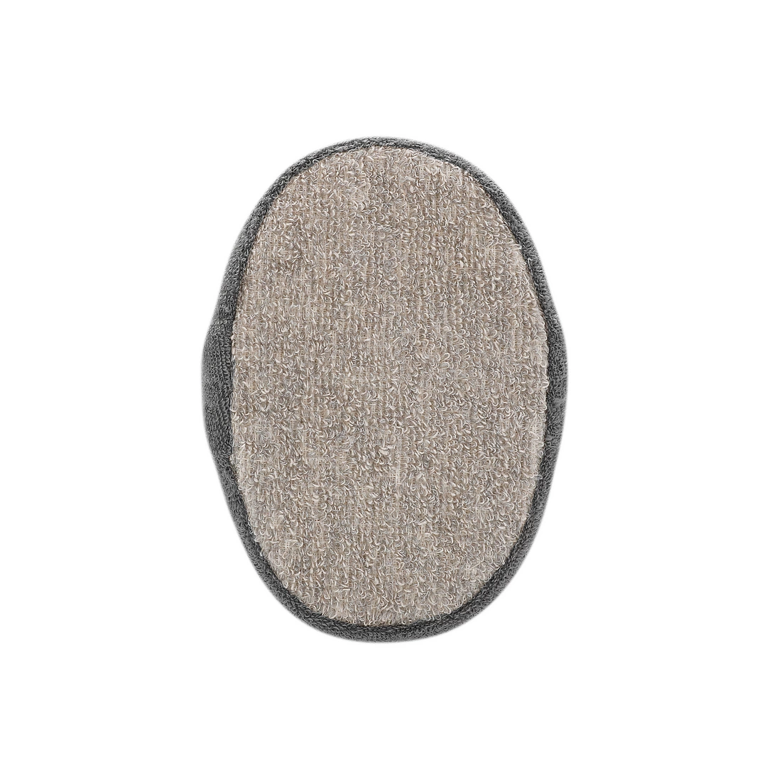 Touche Oval Bath Sponge Flax & Hemp Charcoal Double-Sided Scrubber Touche Oval Bath Sponge Flax & Hemp Charcoal Double-Sided Scrubber