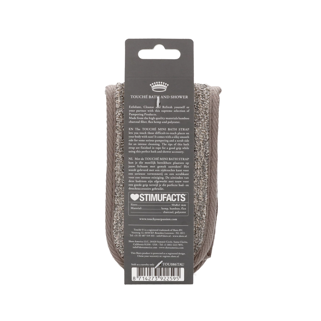 Touche Mini Back Strap Charcoal Exfoliating Hemp-Flax